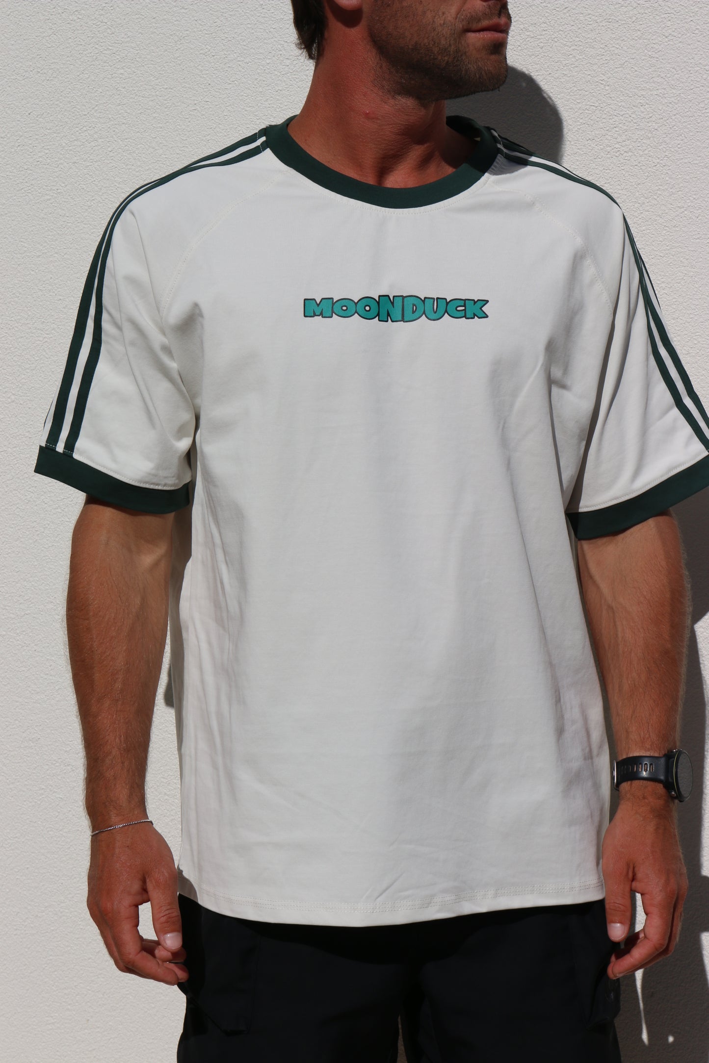 Green Striped Sleeve T-Shirt